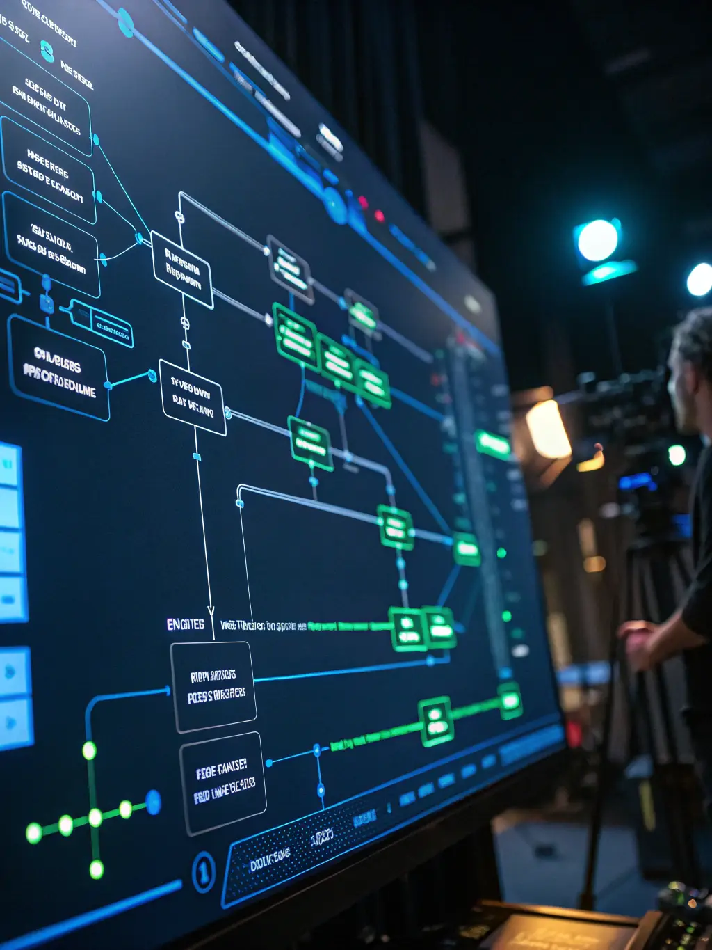 A visual representation of various business processes being automated, such as email marketing, data entry, and customer service.