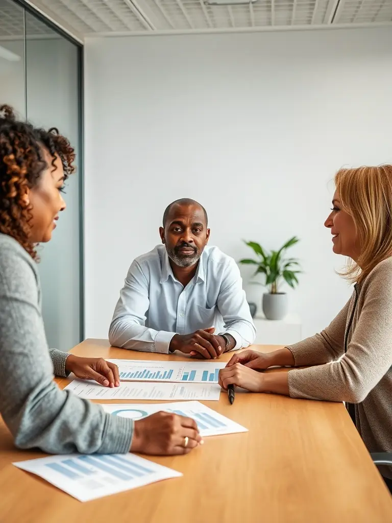 A photo depicting a diverse group of UK SMB owners collaborating during a break at the TopFlowAI workshop, fostering a sense of community and shared learning.